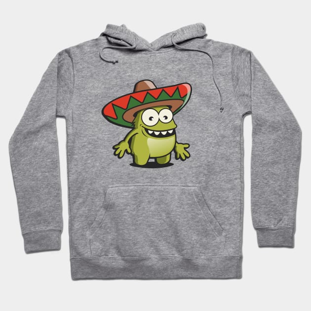 Chupacabra Bright Colorful Fun Mexican Monster Hoodie by SilverfireDesign